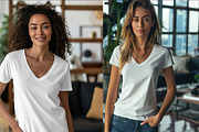Bella Canvas 3005 V-Neck Mockup, a Shirt Mockup by Pixxel_Studio (Thumbnail 6 of 8)
