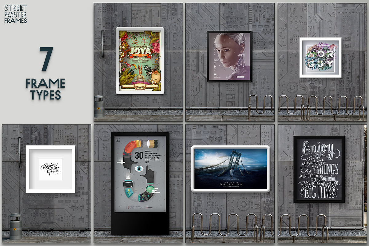 Street Poster Frames 35 mockups, an Advertising Mockup by Madebyvadim (Photo 2 of 7)