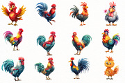 Whimsical spring rooster Clipart, an Illustration by Designworld (Thumbnail 4 of 7)