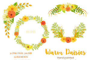 Warm Color Daisy Florals