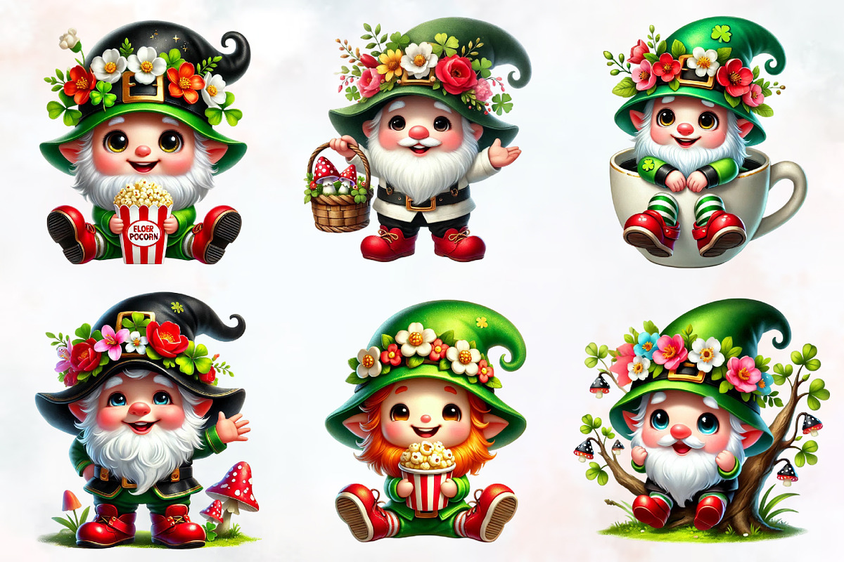 St. Patrick's Day Cute Gnome Sublima, an Illustration by RobertsArt (Photo 3 of 7)