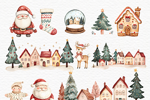 Scandi Santa Clipart, Christmas PNG