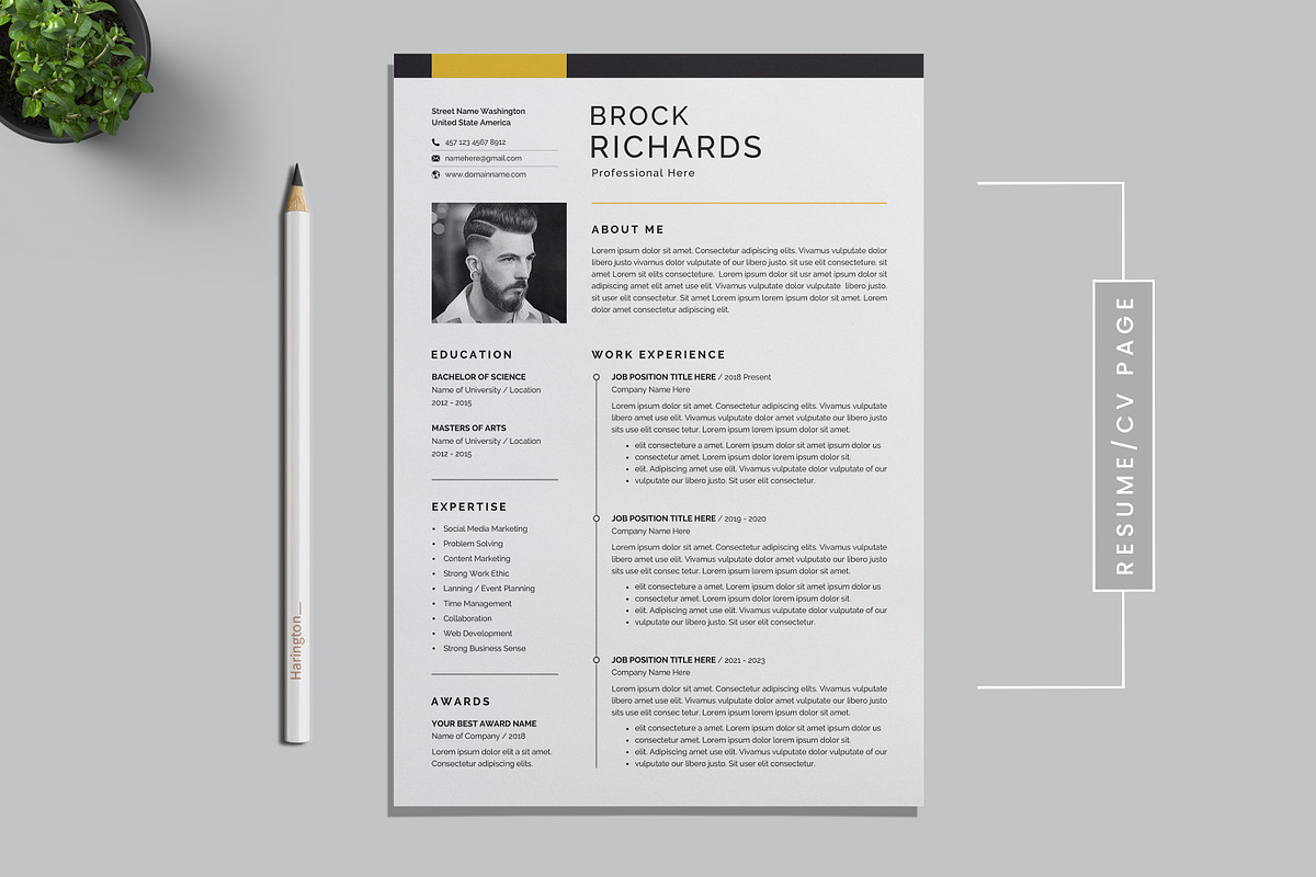 Resume/CV Template, a Resume Template by Proper_media (Photo 4 of 6)