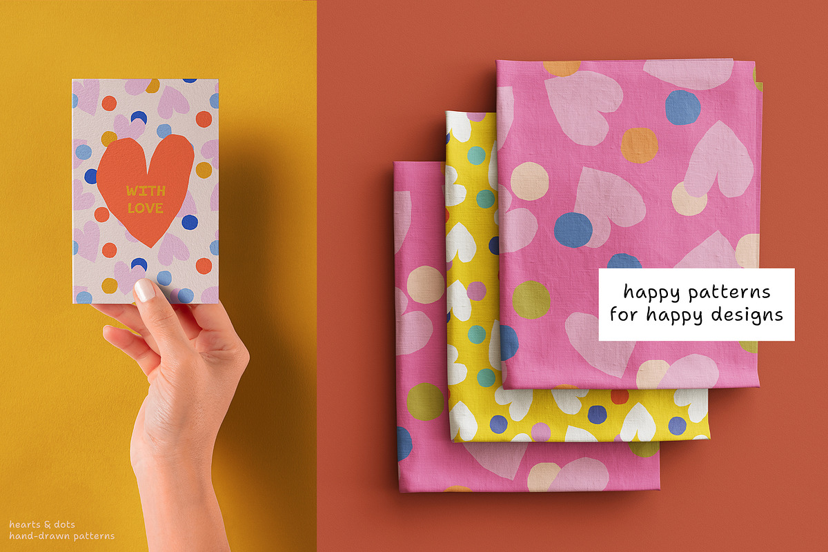 Hearts & Dots seamless patterns, a Pattern Graphic by iliveinoctober (Photo 12 of 12)