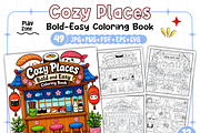 Cozy Places Coloring Book Bold &Easy, a Decorative Illustration by Design Station (Thumbnail 1 of 7)