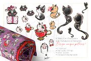 Valentine Cats Glitter Clipart PNG, an Animal Illustration by KaramfilaS (Thumbnail 6 of 14)
