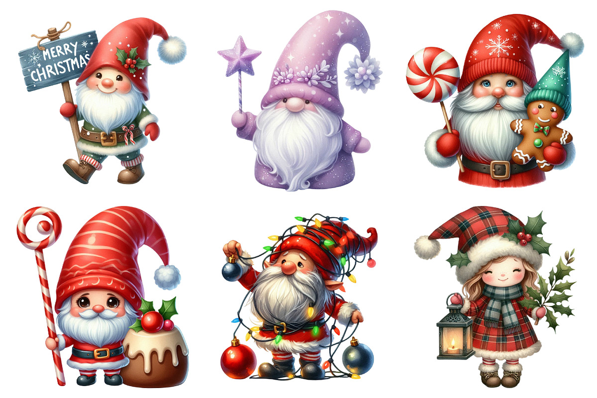 Christmas Gnome Sublimation Clipart, an Illustration by Daily.Designs (Photo 4 of 5)