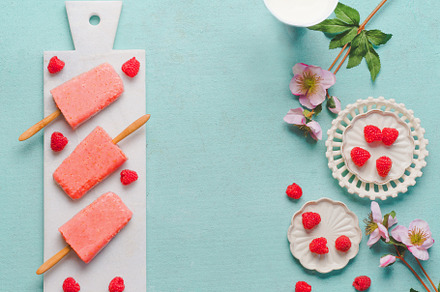 Raspberries popsicles ice cream, a Food & Drink Photo by VICUSCHKA