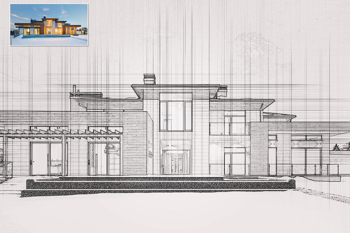 Architectural Sketch Effect, an Action Add-On by U_Design (Photo 2 of 6)
