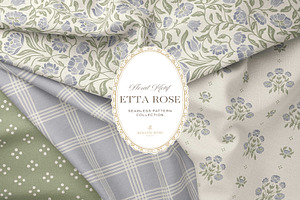 Vintage Blue Floral Print Patterns