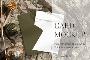 Xmas Card Mockup 5x7 8e ch4, a Merchandise Mockup by PawMockups
