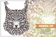Ornamental Hand Drawn Lynx, an Animal Illustration by alexrockheart (Thumbnail 1 of 3)
