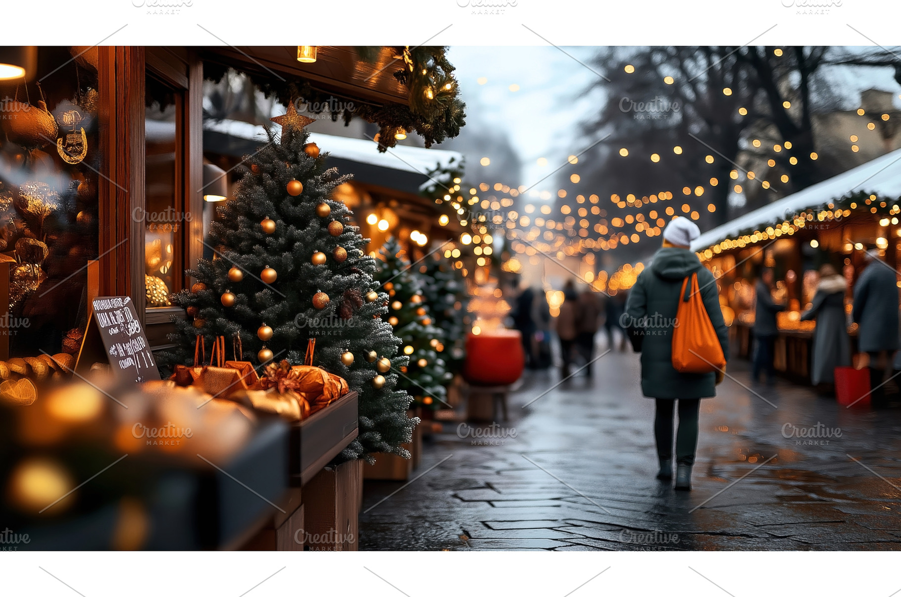 A festive Christmas market scene, an Abstract Photo by Sergey Kotenev