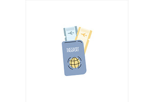 Passport and boarding pass. Air, a Transportation Illustration by Mila Di Art