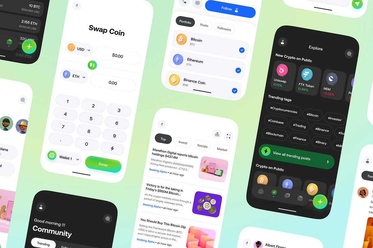 Crypto Community App UI Kit, an App Template by Trung (Photo 2 of 8)