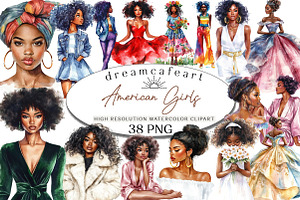 Elegant African American Girls, an Illustration by DreamCafeArt