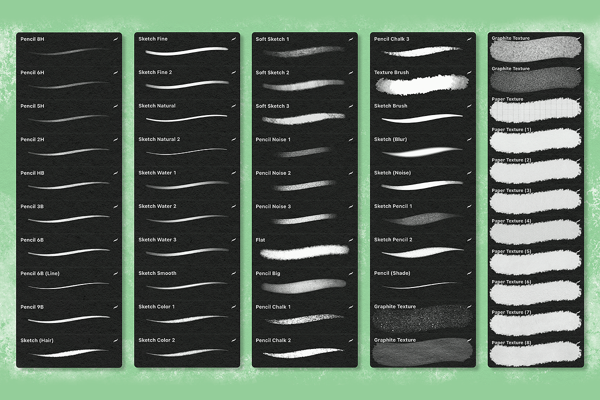 Soft Sketch Brush Set for Procreate, a Brush Add-On by Disyukov (Photo 6 of 7)