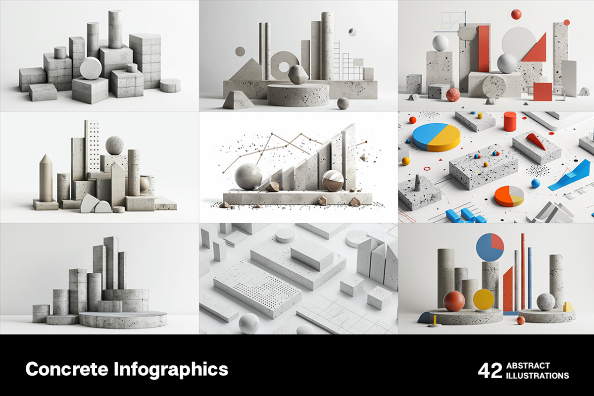 Concrete infographics, a Finance Illustration by Handmadefont (Photo 4 of 11)