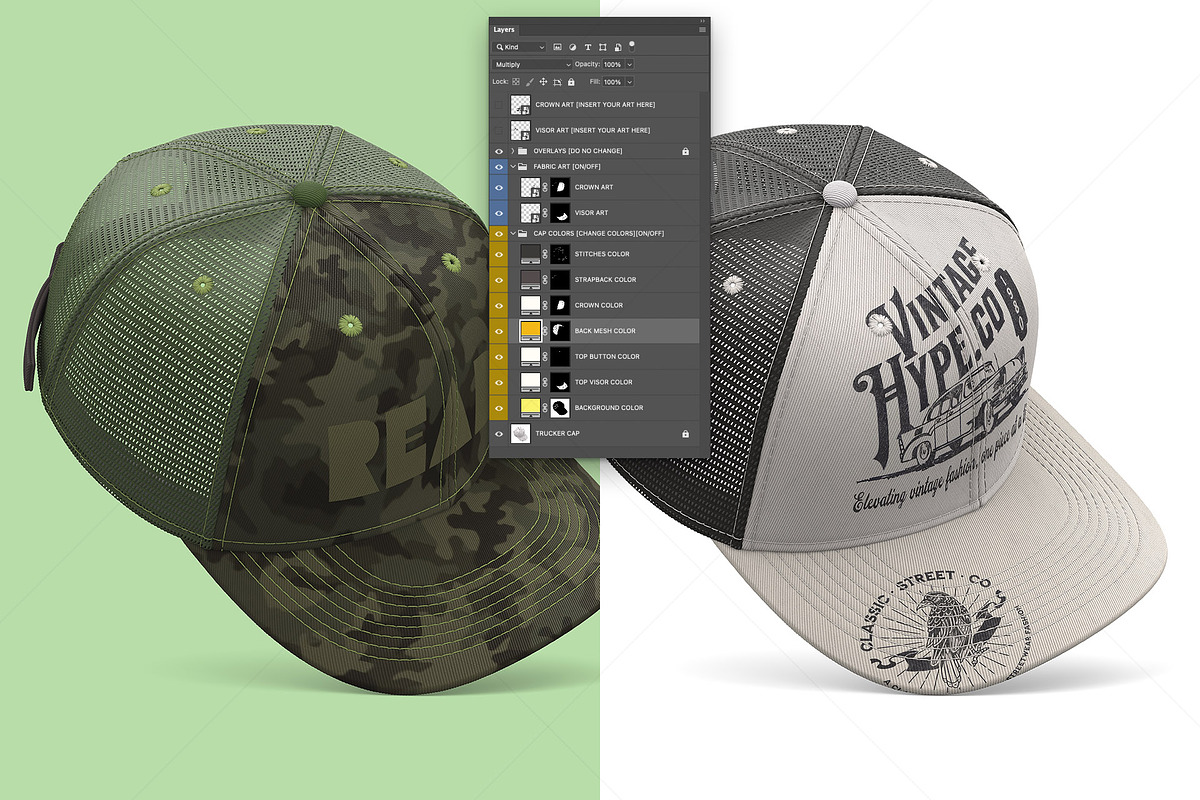 Trucker Cap Mockup – Angled View, a Hat Mockup by LESZ Design (Photo 2 of 5)