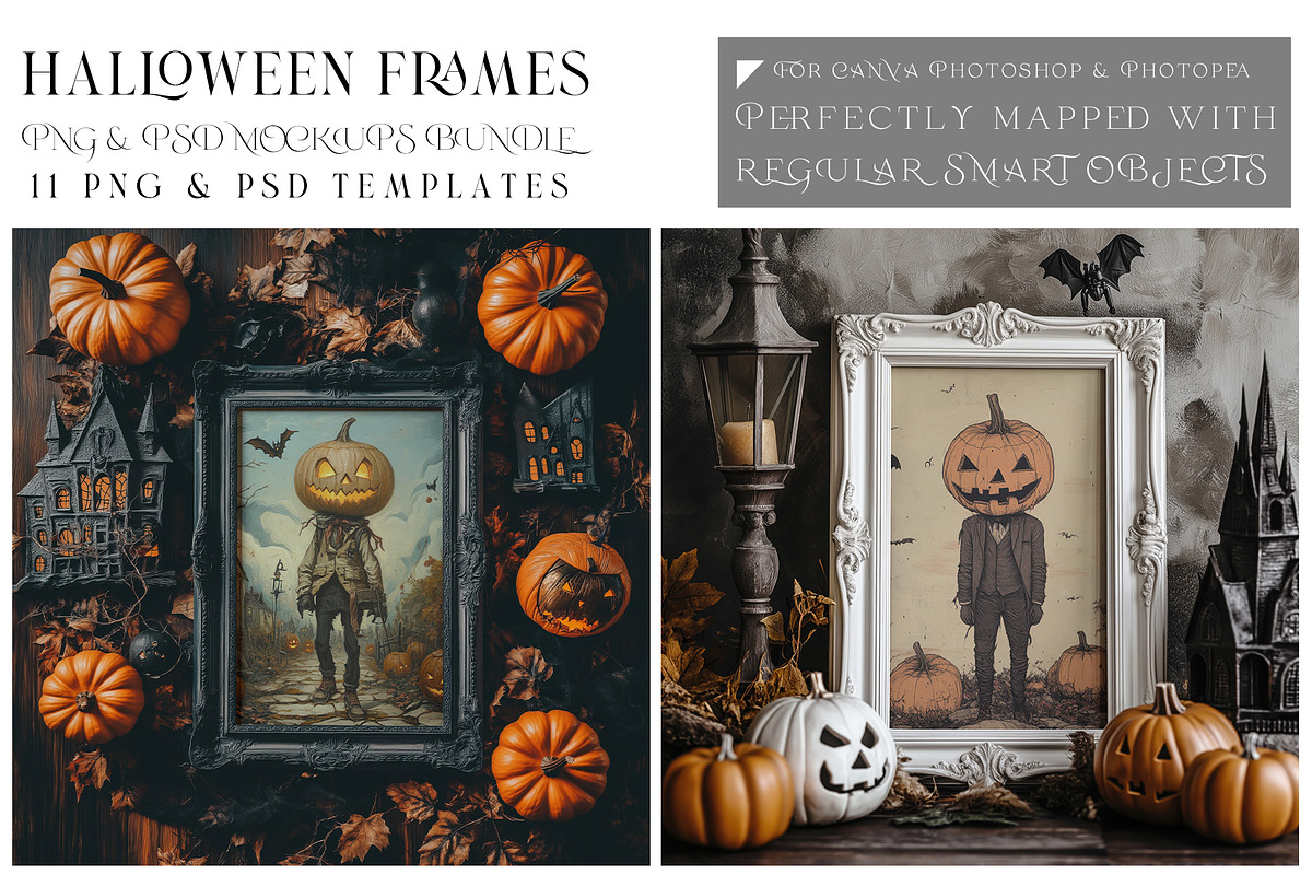 Halloween Spooky Frames Collection, a Household Mockup by mock-ups (Photo 1 of 16)