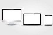 Set of realistic computer monitor | Object Illustrations ~ Creative Market