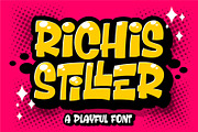 Richis Stiller - Playful Font, a Sans Serif Font by HanzelSpace Studio (Thumbnail 1 of 10)