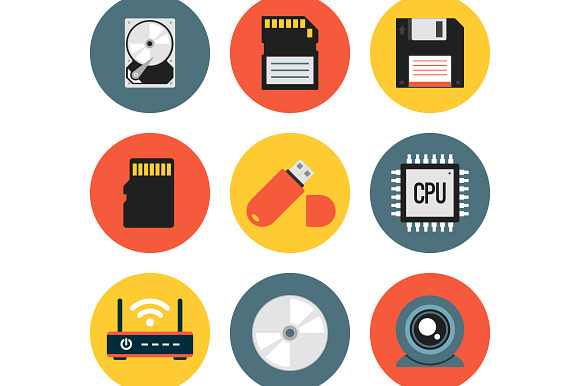 Digital Data Vector Flat Icons