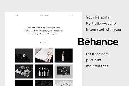 Amari - Behance Portfolio template, a HTML Template by Omnify