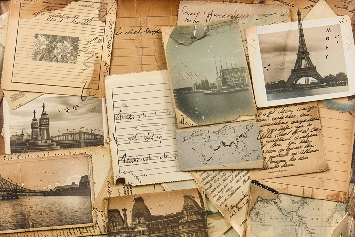 Vintage Travel Postcards, a Pattern Graphic by Printable Treasure (Photo 6 of 7)