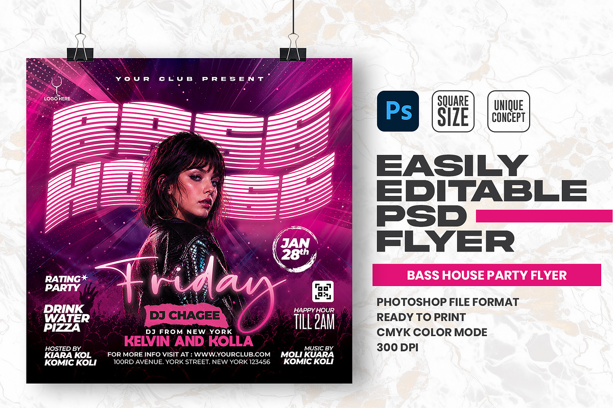 Base House Party Flyer Template, a Flyer Template by Shajib Shikder (Photo 1 of 2)