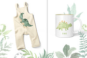 DINOSAUR watercolor clipart., an Animal Illustration by OlliArtDesign (Thumbnail 4 of 12)