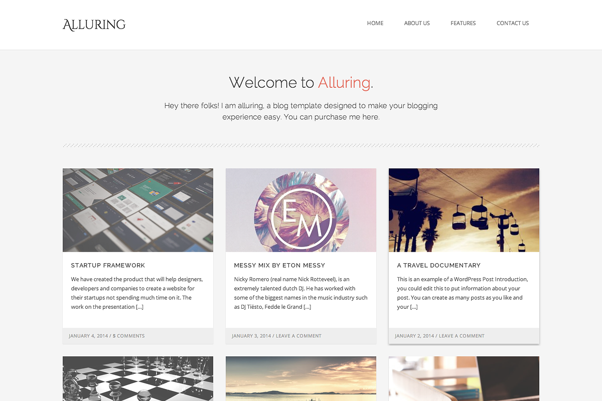 Alluring WordPress Theme, a WordPress Template by FWPolice (Photo 2 of 5)