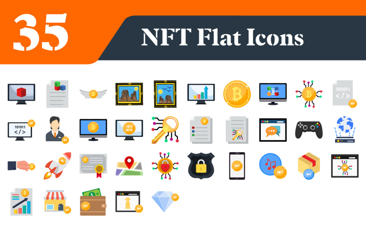 NFT Flat Icons Bundle, Blockchain, an Outline Icon by EllaMaiyaali (Photo 2 of 3)