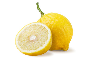 Ripe bergamot and half on a white, a Food & Drink Photo by innakreativ