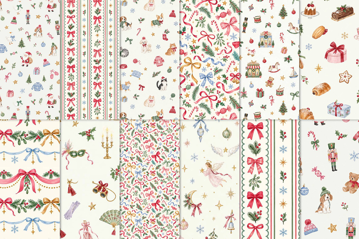 Quirky Christmas Patterns Bundle, a Pattern Graphic by Olya Creative (Photo 6 of 19)