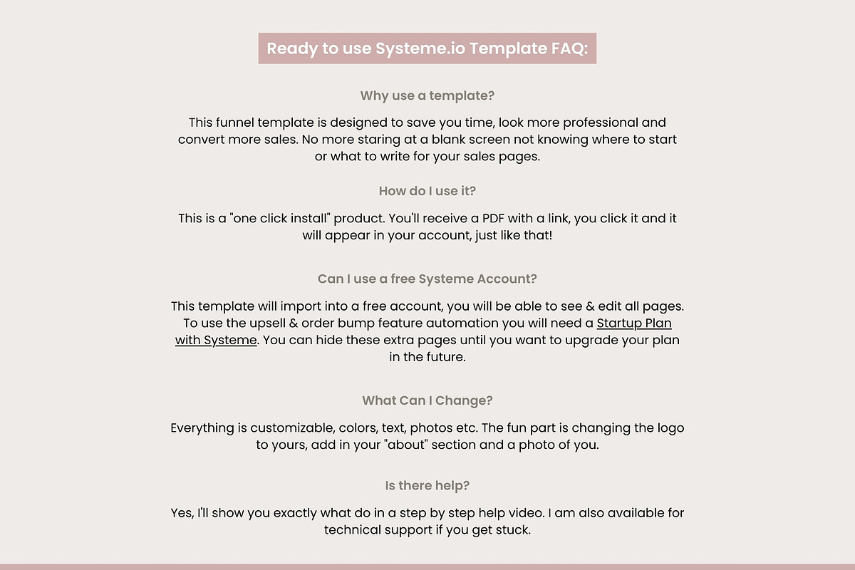 Blush Pink Systeme.io Funnel Template preview 5