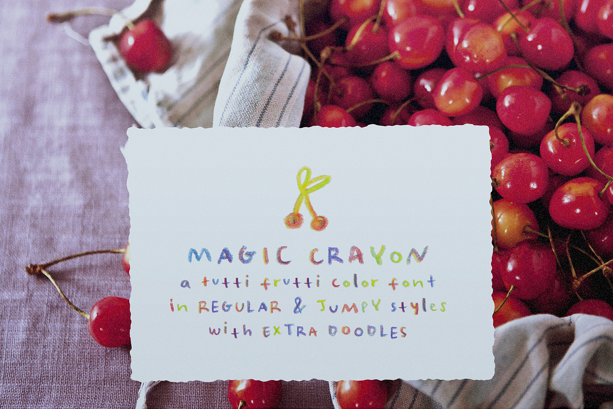 Magic Crayon SVG color font, a Handwritten Font by Ana's Fonts (Photo 1 of 7)