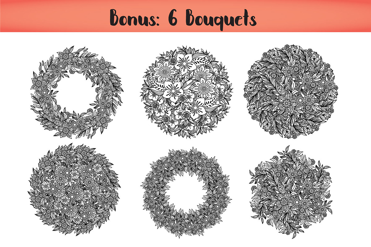 Floral Doodles Collection, a Decorative Illustration by Elinorka (Photo 13 of 14)
