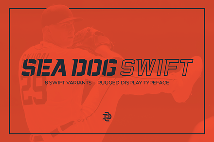 Sea Dog Swift | Sports Display Font, a Font by Doug Houvener