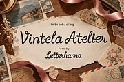 Vintela Atelier Ribbon Script Font, a Script Font by Letterhanna Studio (Thumbnail 1 of 9)