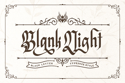 Blank Night - Stylish Blackletter, a Blackletter Font by Bale Type