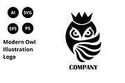 Modern Owl Illustration Logo, a Branding & Logo Template by Diya Studio (Thumbnail 1 of 4)