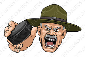 Drill Instructor Sergeant Ice Hockey, an Animal Illustration by Christos Georghiou