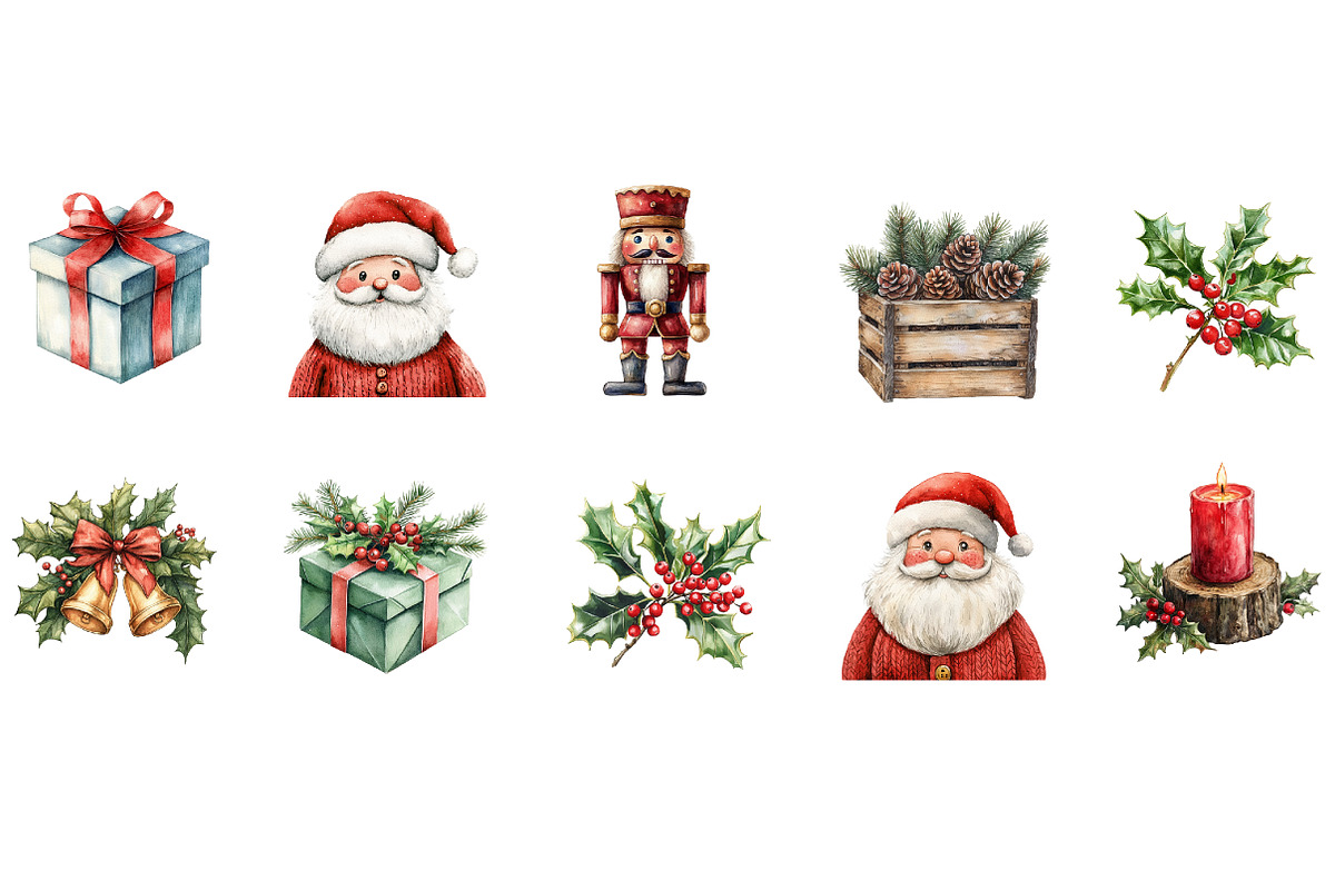 Christmas Winter Watercolor Clipart, an Illustration by Designworld (Photo 5 of 6)