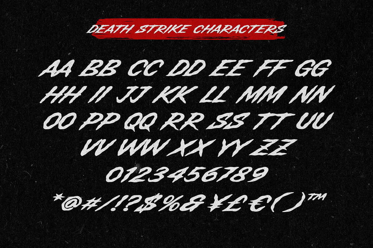 Death Strike – Aggressive Brush Font, a Blackletter Font by Blankids Studio (Photo 7 of 10)
