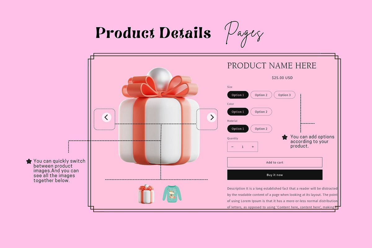 Pink Retro Shopify Theme, a Templates & Theme by DaisyStudio (Photo 8 of 10)
