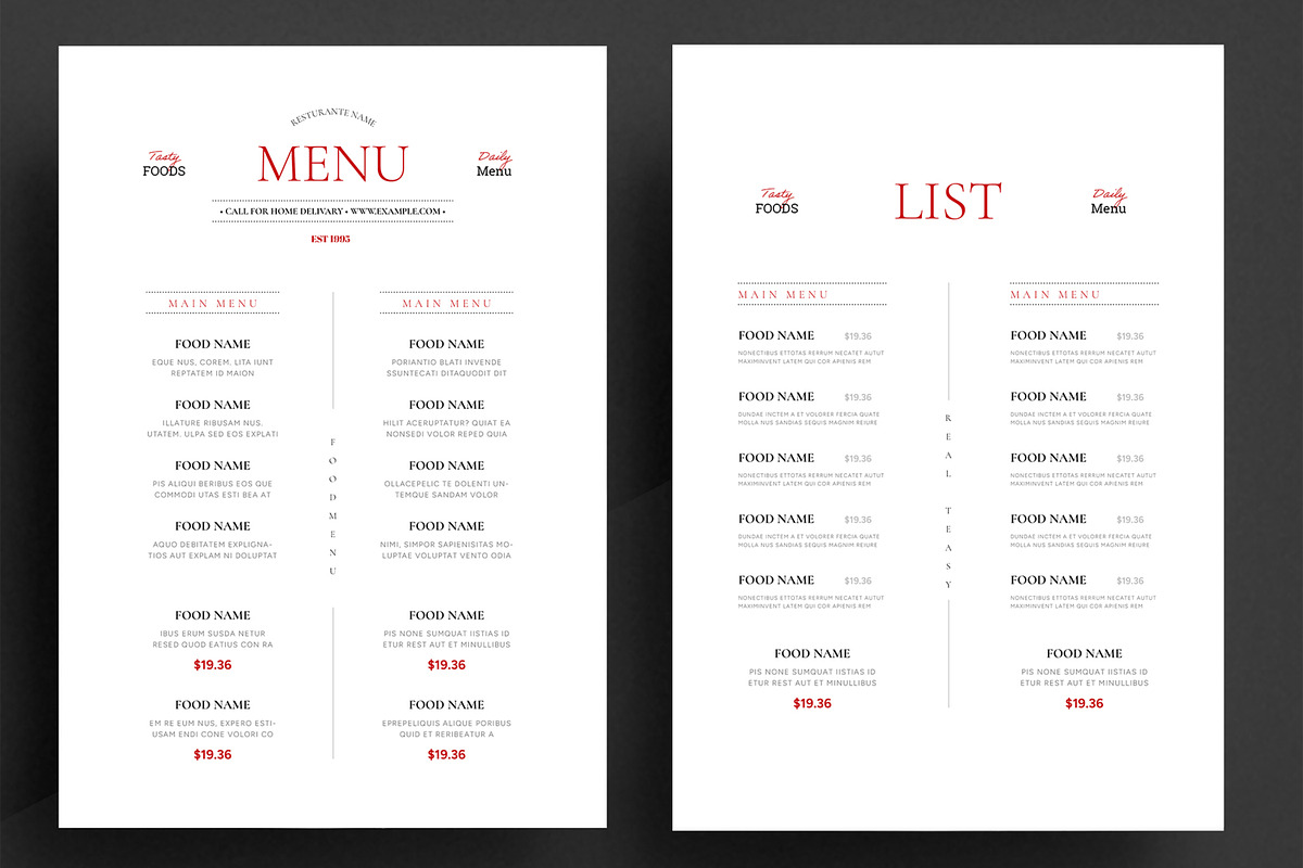 Restaurant Food Menu, a Stationery Template by ContestDesign (Photo 2 of 2)