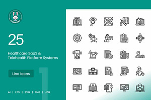Healthcare SaaS & Telehealth Icons