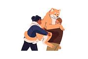 Happy people hugging cute dogs set, an Animal Illustration by PaperTrident (Thumbnail 5 of 11)