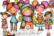 Quirky Cute Little Girl Clipart, an Illustration by Sublimation Artist (Thumbnail 1 of 6)